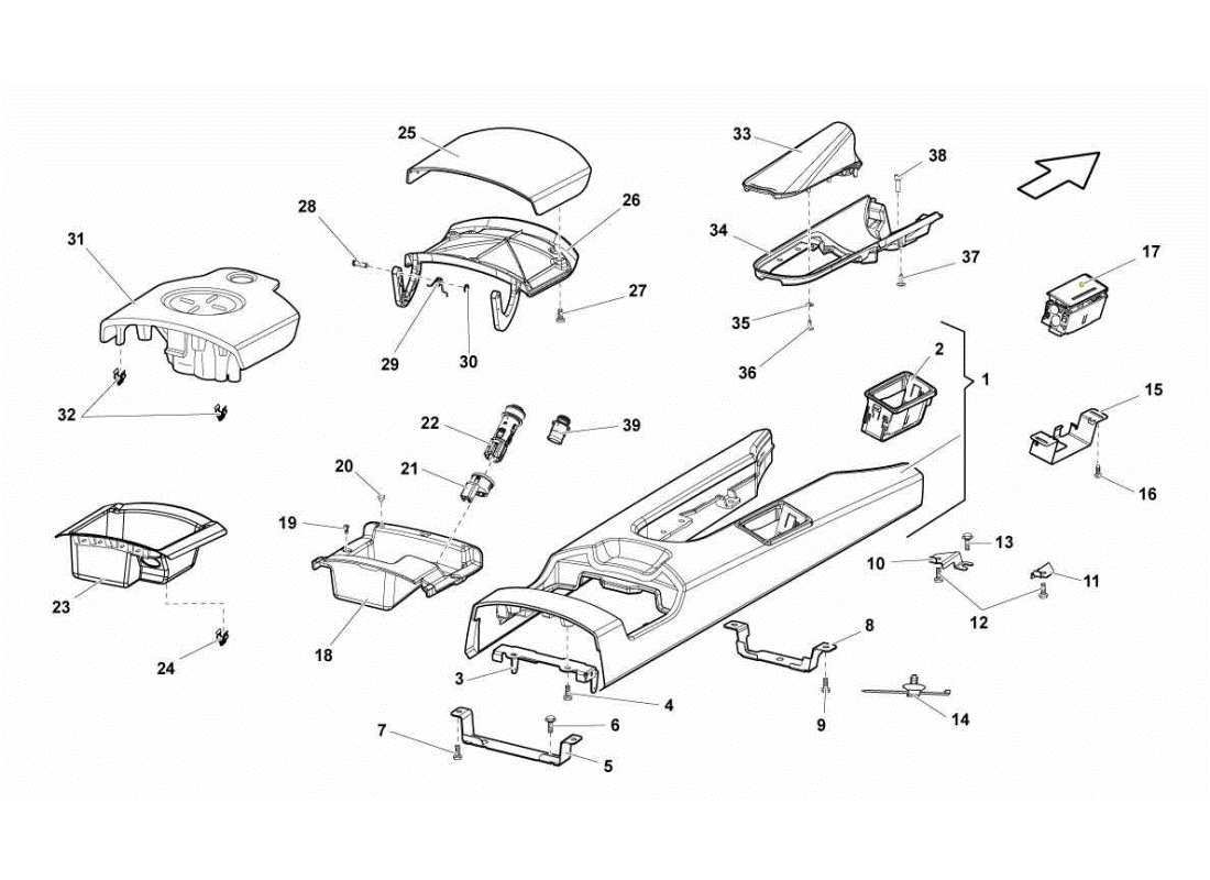 Lamborghini Gallardo STS II SC REAR TUNNEL Parts Diagram