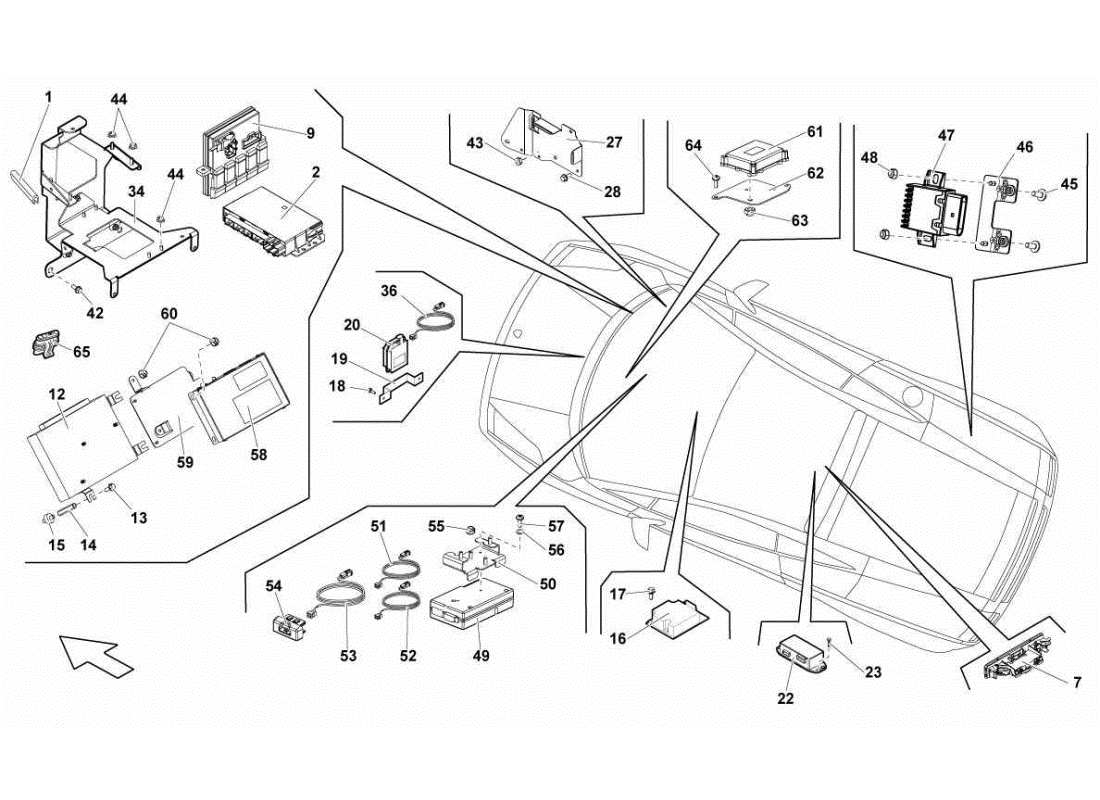 Lamborghini Gallardo STS II SC electrical system Parts Diagram