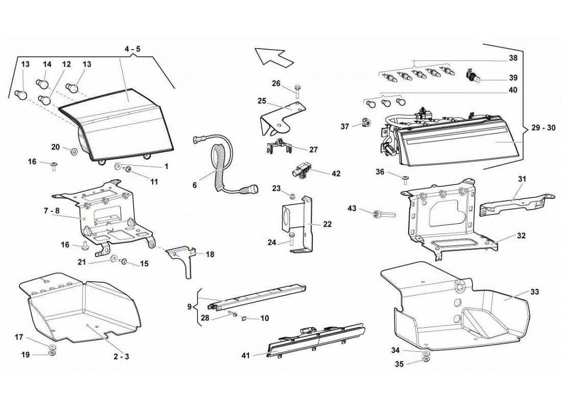 Lamborghini Gallardo STS II SC Lights Parts Diagram