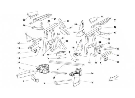 a part diagram from the Lamborghini Gallardo STS II SC parts catalogue