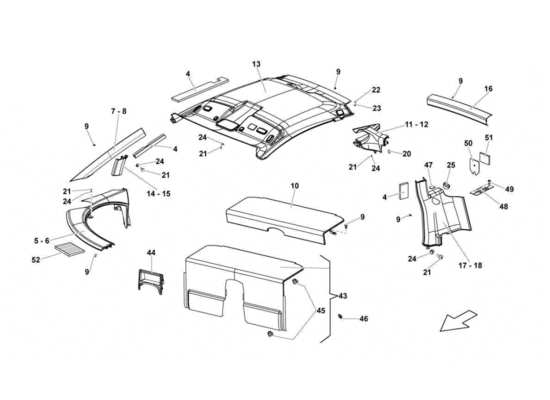 a part diagram from the Lamborghini Gallardo STS II SC parts catalogue