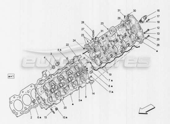 a part diagram from the Maserati Quattroporte M156 (2014 onwards) parts catalogue