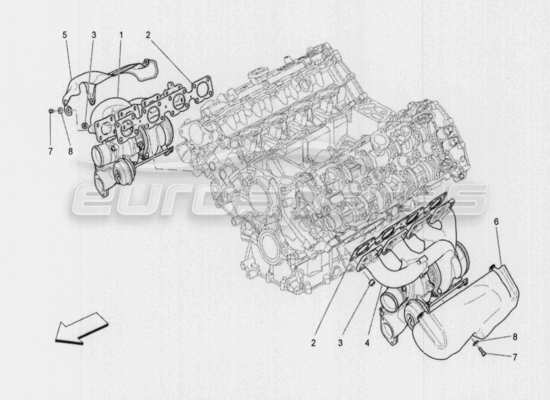 a part diagram from the Maserati Quattroporte M156 (2014 onwards) parts catalogue