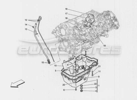 a part diagram from the Maserati Quattroporte M156 (2014 onwards) parts catalogue