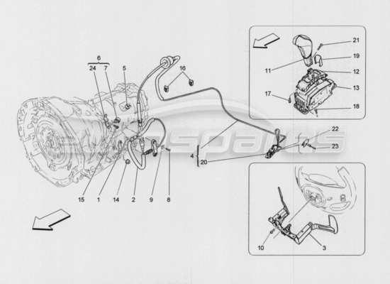 a part diagram from the Maserati Quattroporte M156 (2014 onwards) parts catalogue