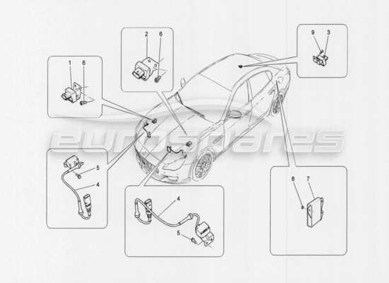 a part diagram from the Maserati Quattroporte M156 (2014 onwards) parts catalogue