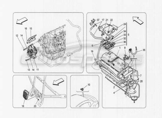 a part diagram from the Maserati QTP. V8 3.8 530bhp Auto 2015 parts catalogue