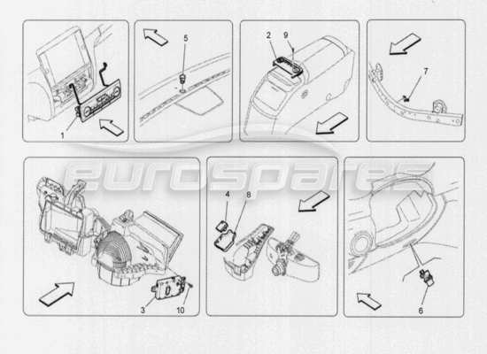 a part diagram from the Maserati Quattroporte M156 (2014 onwards) parts catalogue