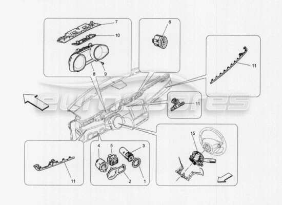 a part diagram from the Maserati Quattroporte M156 (2014 onwards) parts catalogue