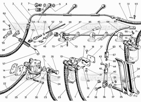 a part diagram from the Ferrari 330 and 365 parts catalogue