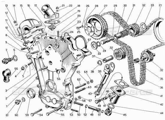 a part diagram from the Ferrari 330 and 365 parts catalogue