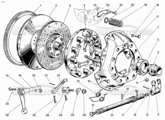 a part diagram from the Ferrari 330 and 365 parts catalogue