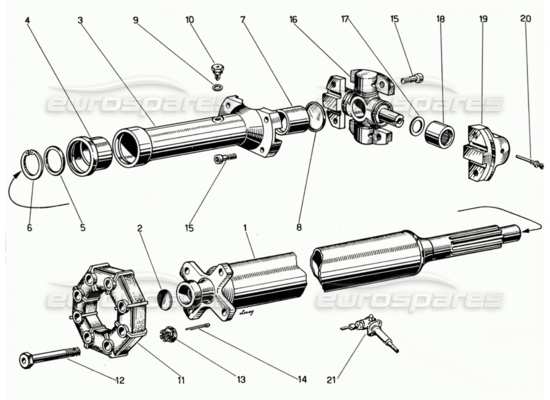 a part diagram from the Ferrari 330 and 365 parts catalogue