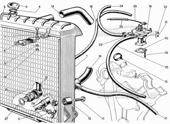 a part diagram from the Ferrari 330 and 365 parts catalogue