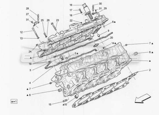 a part diagram from the Maserati Quattroporte M156 (2014 onwards) parts catalogue