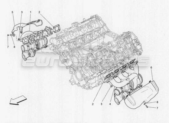 a part diagram from the Maserati Quattroporte M156 (2014 onwards) parts catalogue