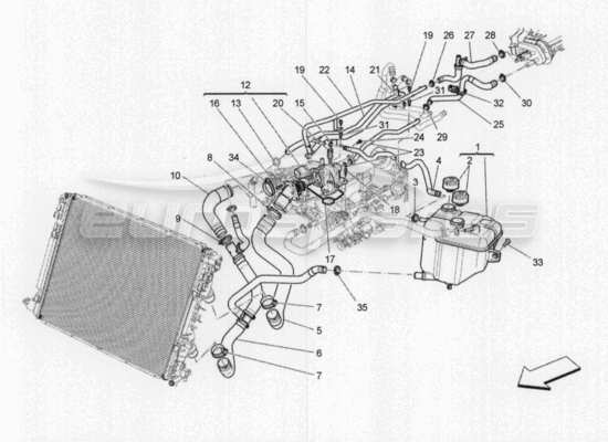 a part diagram from the Maserati Quattroporte M156 (2014 onwards) parts catalogue