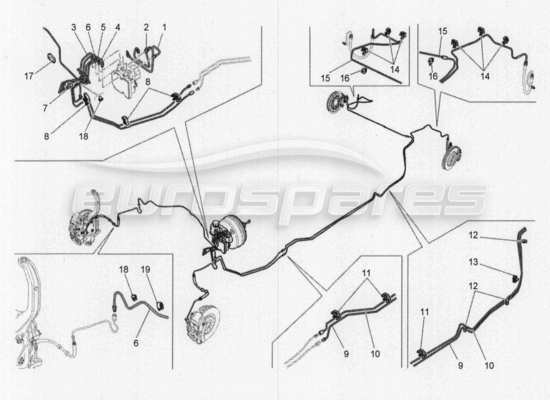 a part diagram from the Maserati Quattroporte M156 (2014 onwards) parts catalogue