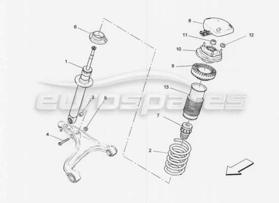 a part diagram from the Maserati Quattroporte M156 (2014 onwards) parts catalogue