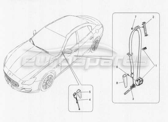 a part diagram from the Maserati Quattroporte M156 (2014 onwards) parts catalogue