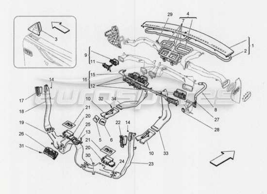 a part diagram from the Maserati Quattroporte M156 (2014 onwards) parts catalogue