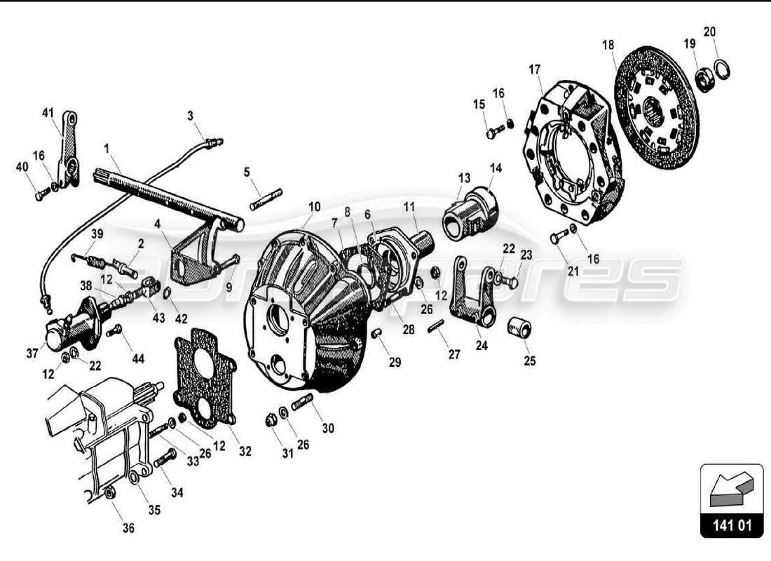Lamborghini 350 GT clutch Parts Diagram