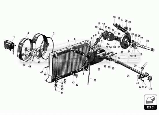 a part diagram from the Lamborghini 350 parts catalogue