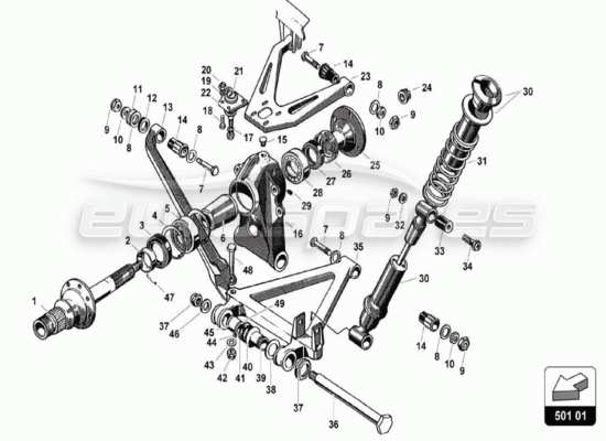 a part diagram from the Lamborghini 350 parts catalogue