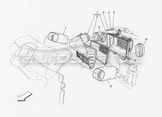 a part diagram from the Maserati GranTurismo parts catalogue