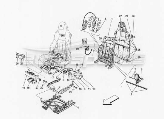 a part diagram from the Maserati GranTurismo parts catalogue