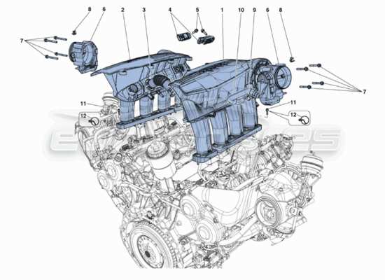 a part diagram from the Ferrari 488 parts catalogue