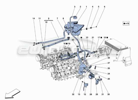 a part diagram from the Ferrari 488 parts catalogue