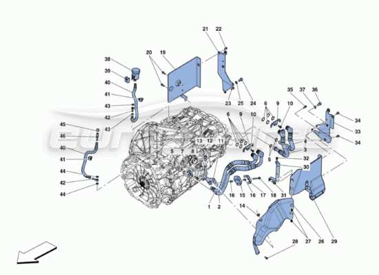 a part diagram from the Ferrari 488 parts catalogue