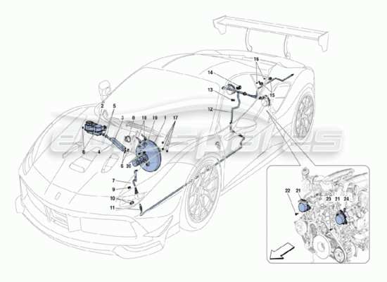 a part diagram from the Ferrari 488 parts catalogue