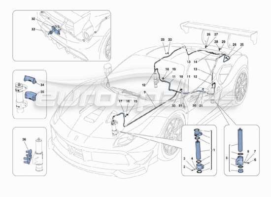 a part diagram from the Ferrari 488 parts catalogue