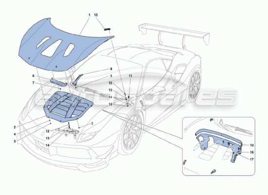 a part diagram from the Ferrari 488 parts catalogue