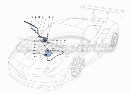 a part diagram from the Ferrari 488 parts catalogue