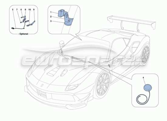 a part diagram from the Ferrari 488 parts catalogue