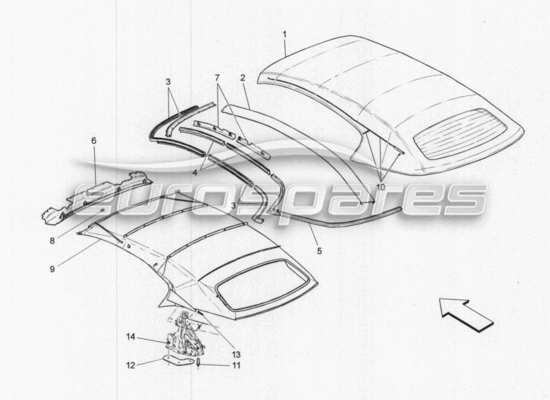 a part diagram from the Maserati GranCabrio parts catalogue