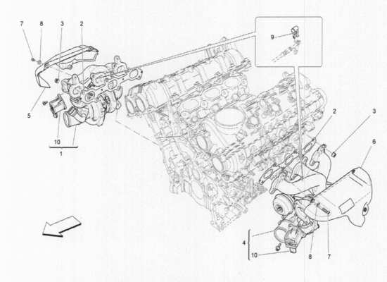 a part diagram from the Maserati Quattroporte M156 (2014 onwards) parts catalogue