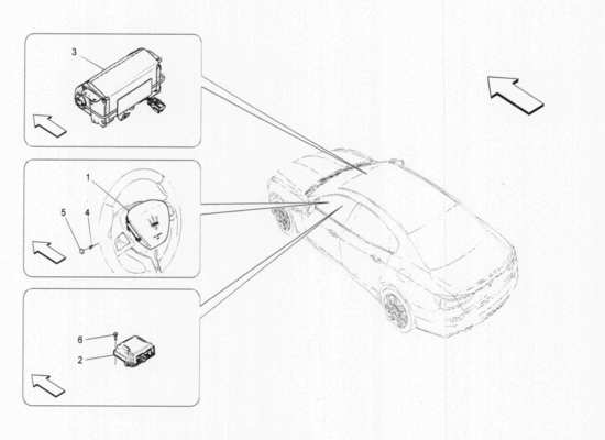 a part diagram from the Maserati Quattroporte M156 (2014 onwards) parts catalogue