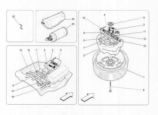 a part diagram from the Maserati Quattroporte M156 (2014 onwards) parts catalogue