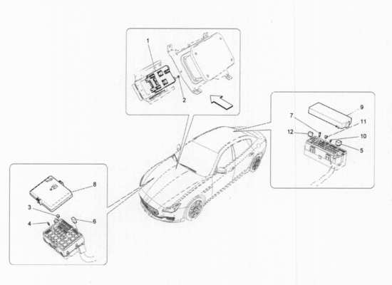 a part diagram from the Maserati Quattroporte M156 (2014 onwards) parts catalogue