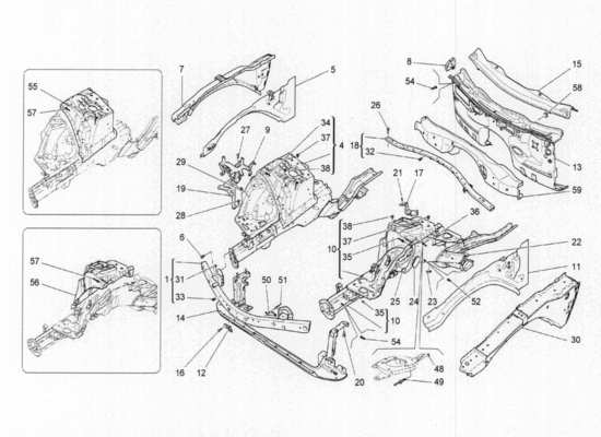 a part diagram from the Maserati Quattroporte M156 (2014 onwards) parts catalogue