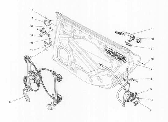 a part diagram from the Maserati Quattroporte M156 (2014 onwards) parts catalogue