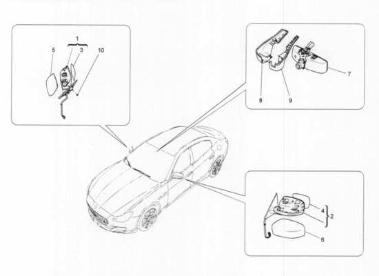 a part diagram from the Maserati Quattroporte M156 (2014 onwards) parts catalogue