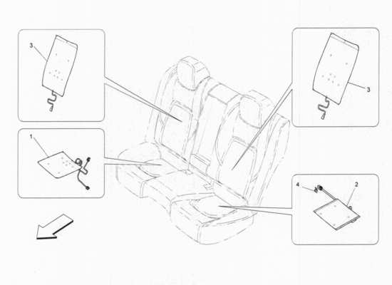 a part diagram from the Maserati Quattroporte M156 (2014 onwards) parts catalogue