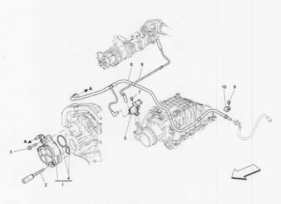 a part diagram from the Maserati Quattroporte M156 (2014 onwards) parts catalogue