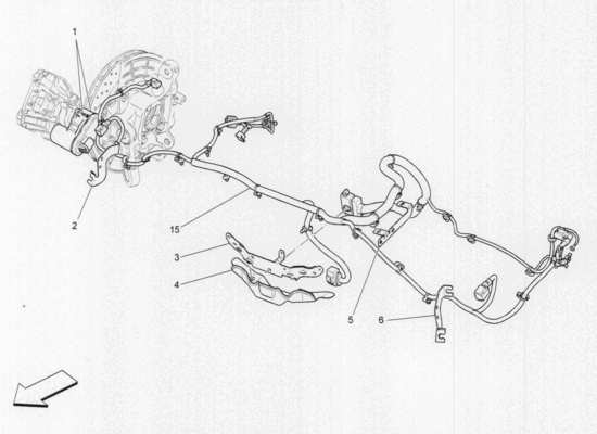 a part diagram from the Maserati Quattroporte M156 (2014 onwards) parts catalogue