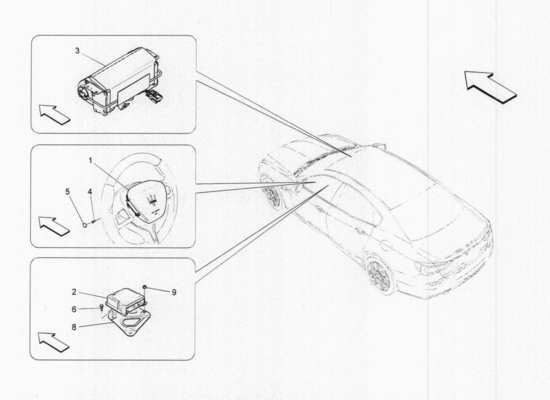 a part diagram from the Maserati Quattroporte M156 (2014 onwards) parts catalogue